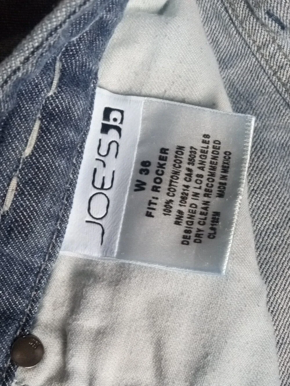 Joe's Jeans light blue distressed rocker denim